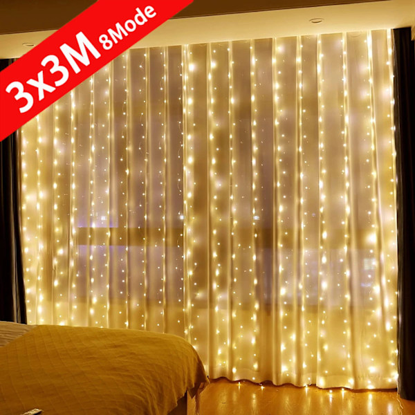 6x3M LED Verho Jääpuikko Valosarja Joulu Keiju Valot seppele Ulkona Koti Häihin/Juhliin/Puutarhakoristeluun 3M monivärinen