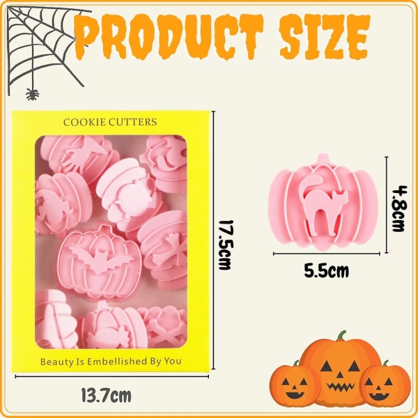 Halloween Cookie Cutter Set - 9 st 3d plastpumpa stämplar