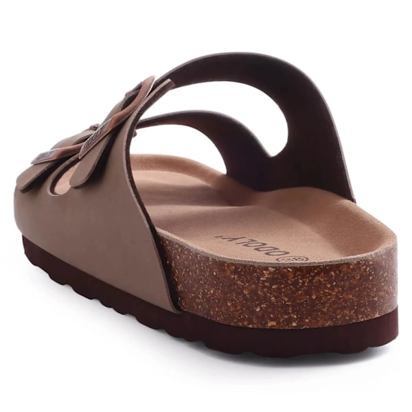 Crestar Kvinnor Classic Cork Tompa Nya Unisex Suede Flats Sandaler Med Arch Support Summer Beach Slides Justerbara Buckle Skor Crestar Suede-AT 37