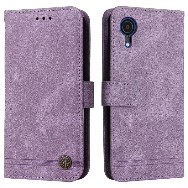 SQBB Case för Samsung Galaxy A03 Core Plånbok Flip Pu Cover Magnetstängning Flip Skyddsläderfodral Case Stil Med Kreditkort Holde Lila A