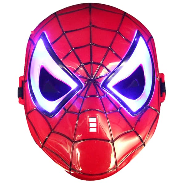 Lysende Spiderman Maske Gutter Barn Voksne Karneval Superhelt rød red_max red