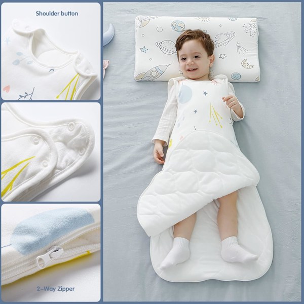 Baby Vintersovepose 2,5 Tog | 100% Bomull | Dyremotiv | Størrelser for 6-12 Måneder White animals 6- 12 Months