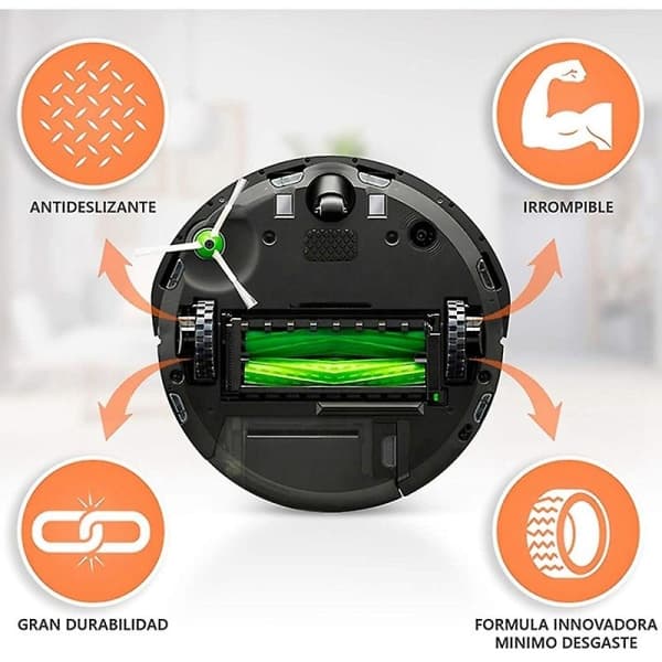 4 dæk kompatible med IROBOT ROOMBA Robot 500 600 700 800 I7 S9 Irobot DB Sort-max