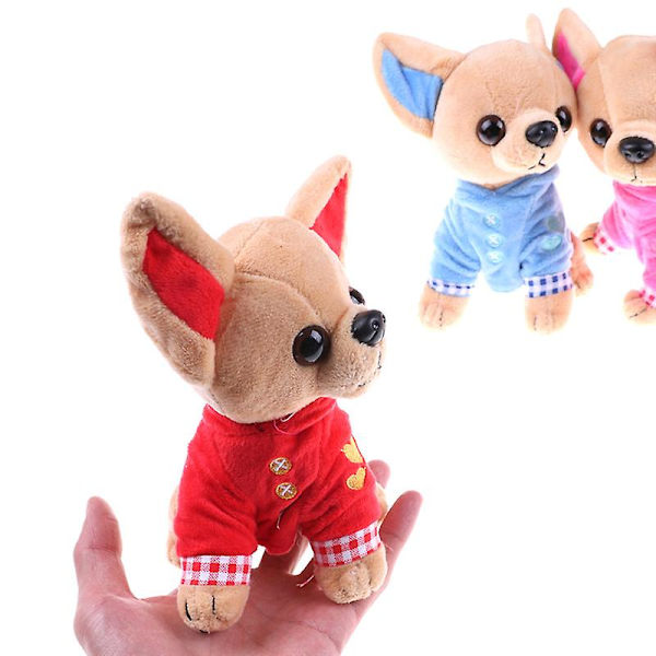 Liten väst Chihuahua Hund plysch leksak stoppad ca 17 cm Barn Födelsedags julklapp 1 st Fyra färger [DB] Blå 1 st Blue 1 Pc