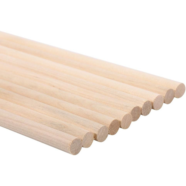Puutikut, 10 kpl 30 cm pitkiä Tee-se-itse-askartelutikut Puutikut Tankopuikot Söpöt puut Puutyökalut 5 kokoa (8MM*30CM) 8MM*30CM