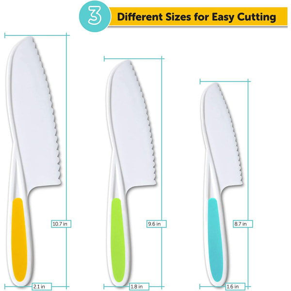 CQBB Barnsäkra knivar för att skära frukt, sallad och bröd - barn