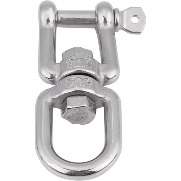 Heavy Duty Swivel Link, Heavy Duty 304 Rustfritt Stål Swivel Eye ing Snap Hooks Rolling Shackle Device Marin Med Nyckelringar Silver(6mm) 6mm