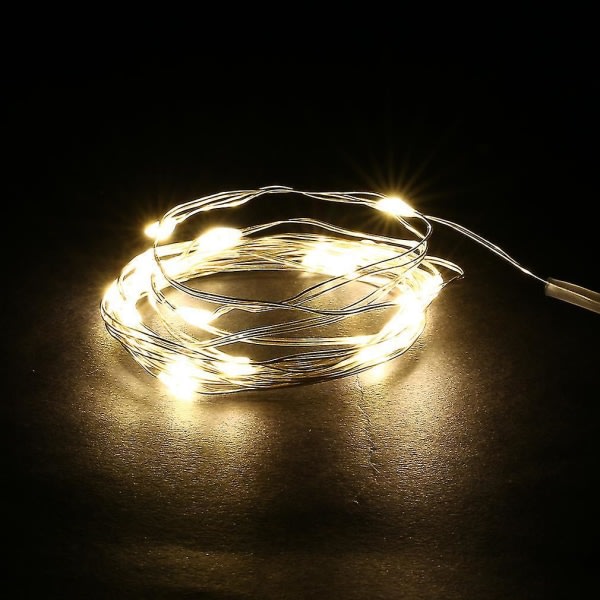 SQBB 2m 20 Led Silvertråd Jul Bröllopsfest String Light Dekoration Lamp