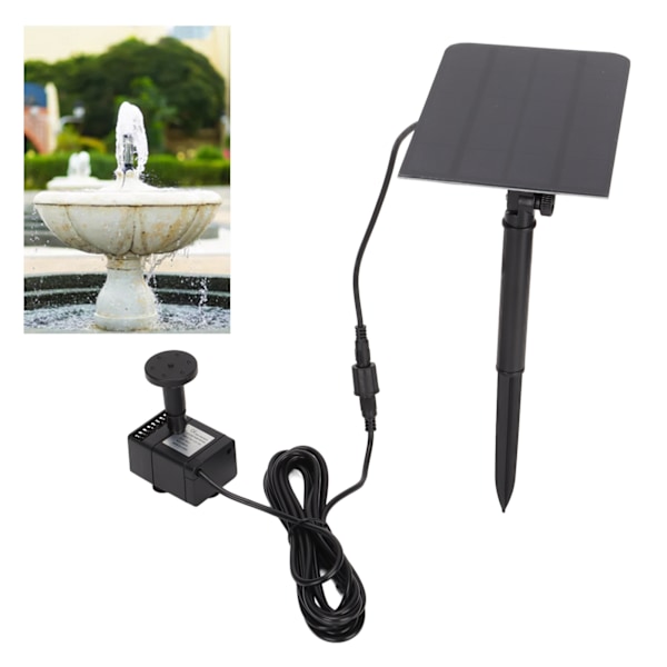 Solcellefontæne damppumpe 200L/H solvandspumpe USB-drevet landskabshave fontæne pumpe