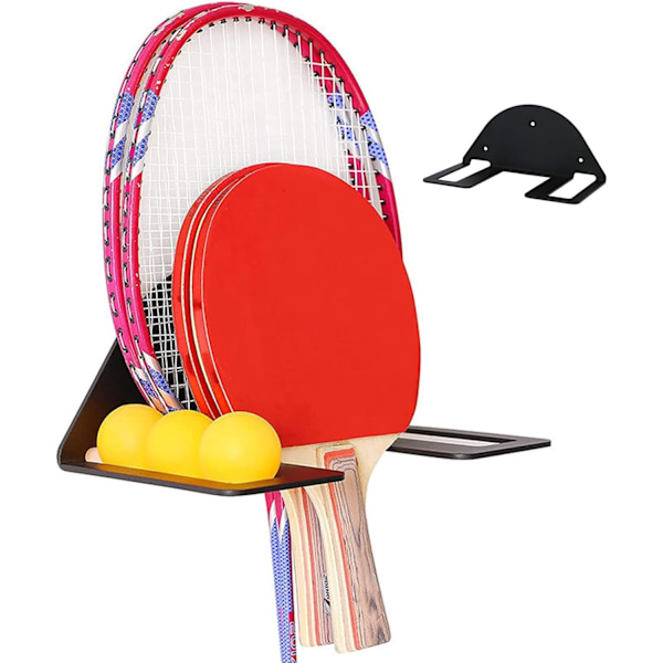 Bordtennisracketställ Bordtennisracket hållare Bordtennisracket - Stål Bordtennisbollshållare Väggmonterad Metallorganisatör för Bordtennis Badminton