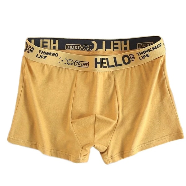 5 kpl Miesten alushousut Miehet Boxerit Seksikkäät alushousut Mukavat Hengittävät Muoti Pojat Alushousut Alusvaatteet Bokserikalsongit Miehet Vaaleanharmaa Yellow 4XL-90-100kg