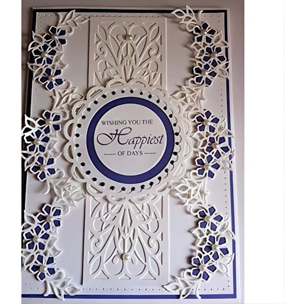 Metallstansar Set, 4 Mönster Runda Spetsblommor Kant för Scrapbooking Upgrade