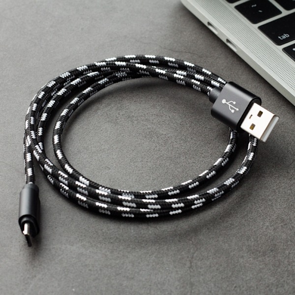 2m flettet opladningskabel USB type-c oplader til Samsung Galaxy --5 pakke