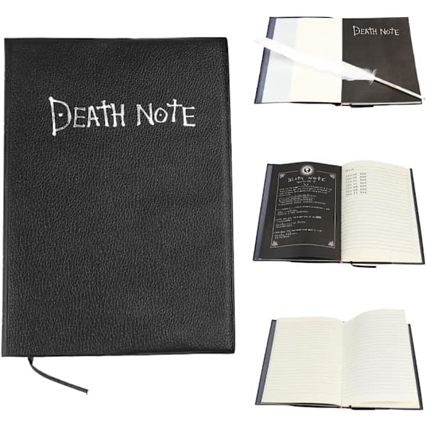 Death Note-notesbog, Anime-tema Death Note med halskæde og fjer—max