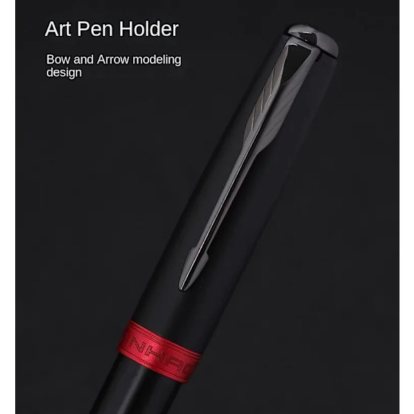 Jinhao 75 Metal Fountain Pen Sort / Sort Rød Luksus Penne 0,5 Mm Spids Skrive Blæk Penne Brevpapir Virksomhed Kontor Skoleartikler Sort F 0,5mm