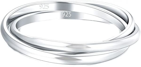 925 Sterling Sølv Ring Trippel Interlocking Rolling Hig 5