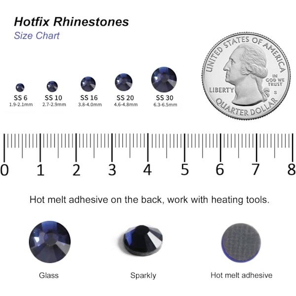 8000 st Darkblå Hotfix Strassstenar, Montana SS6, 1,9-2,1 mm för Hantverk & Kläder Montana SS6