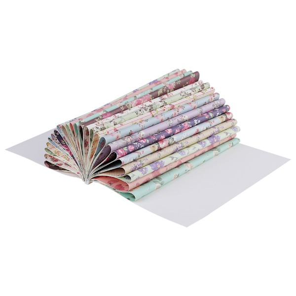 Blommigt mönstrad dekorativt inslagpapper Bok Högtider Presentinslagning Presentförpackningspapper