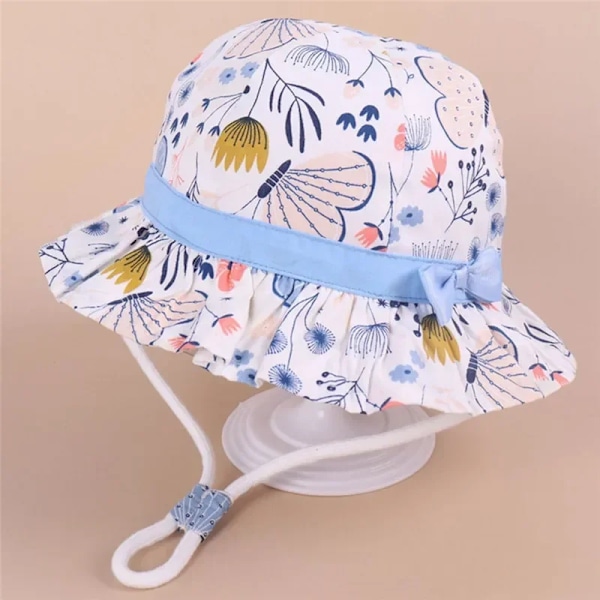 Ny Panama Baby Flickhatt Cap Resor Pojkar Fiskarkeps Cap Barn Hinkhattar Bomull Toddler Baby navy dinosaur 52cm(sopii 2-5 vuotta)