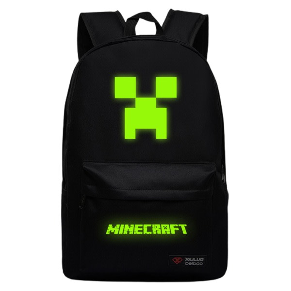 Minecraft Kids Student Skolväska Ryggsäck Reseryggsäck svart