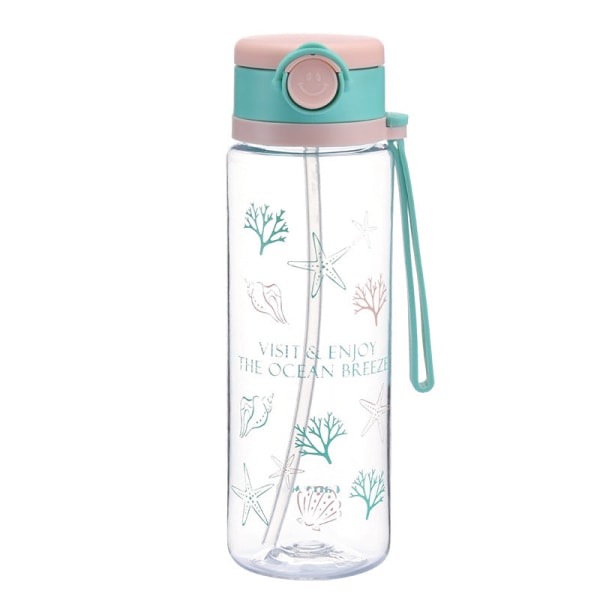 Lækagesikker børnevandflaske sød børn Tritan 450ml sugerør direkte drikke tegneserie cyber berømthed sport pink 450ml