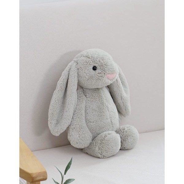 Kaninplysch, Mjuk Plyschkaninleksak, Bedårande Kramgo Gåva för Barn, Flickor, Pojkar (Bonnie Kanin 40 cm) vit white 45cm