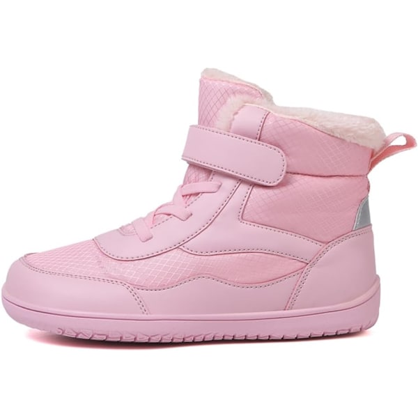 Lasten Paljasjalkakengät Talvi Talvikengät Lämmin Vuorattu Paljasjalkakengät Liukumattomat Talvisaappaat Kevyet Mukavat Vaelluskenkät Tytöille Pojille Kw01 pink 30 EU