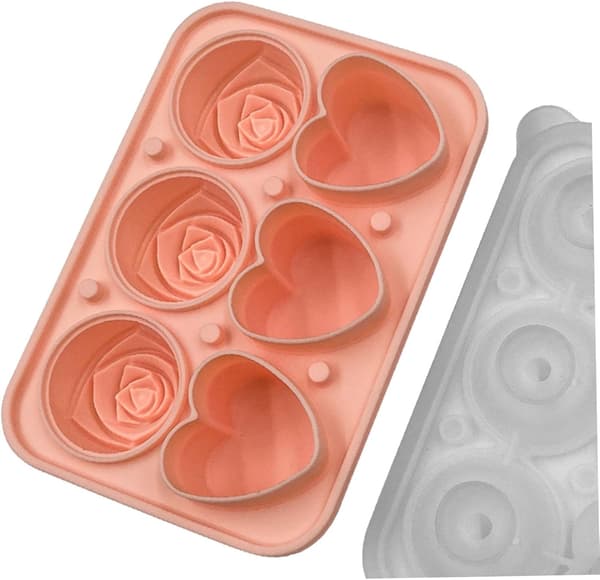 Iskubbeform 3D Silikon Hjerte Rose Form Iskuleform Iskuler Til Kjøling Whisky Cocktails Dricks Iskuleformer Former