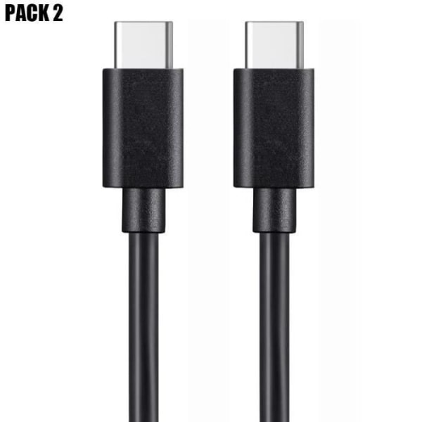 CQBB USB-C till USB-C-kabel för Samsung Galaxy A14 5G A23 4G-5G A34 A54 - Svart - 1 meter - 2 pack