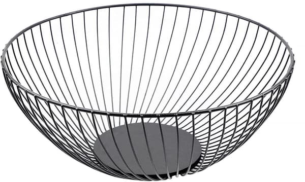 Modern fruktskål - god luftcirkulation - 1 styck - svart - metall - 26 cm - Hög kvalitet