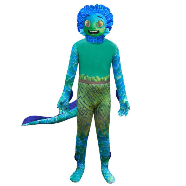 Luca Sea Monster Halloween Cosplay Jumpsuit Fancy Dress Kostym 150cm SQBB