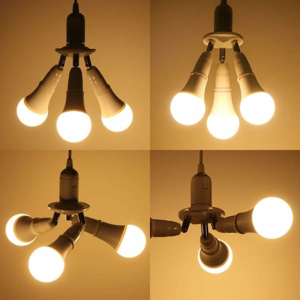 E27-kanta LED-lampulleille, 360° säädettävä, AC 220-240V, 3 kpl E27-sovittimia kattovalaisimen pidikkeille