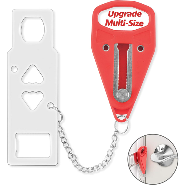 Portabelt knappsats Dörrlås - Extra säkerhetslås för hemmet, röd