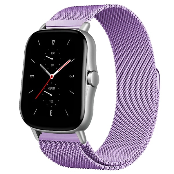 Magnetisk rem for Amazfit GTS/4/2/2e/GTS2 Mini/3/GTR 4/3/2/47mm 20mm 22mm metallnett Smartwatch Mesh Amazfit Bip 5-rem Lavendel 20mm