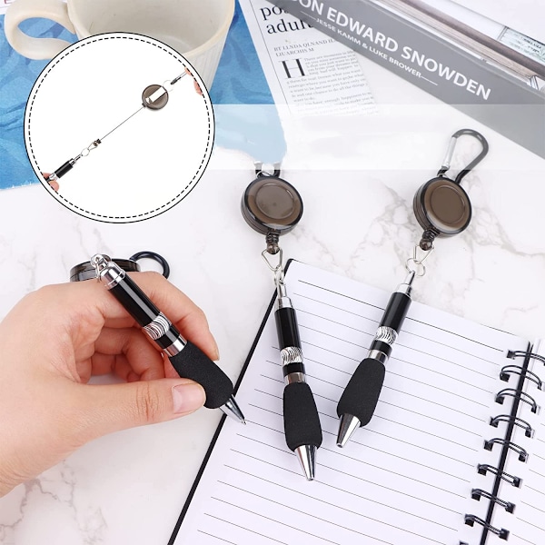 6 st Clip On Pennor Karabinhake Pennor Retractable Badge Reel