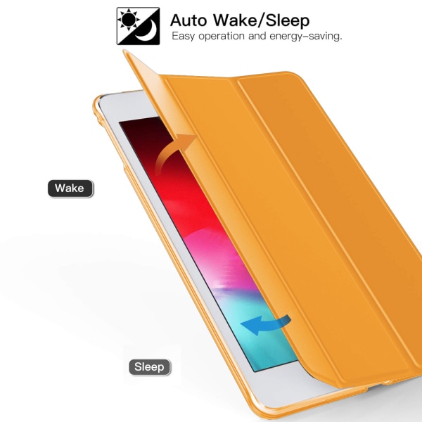 CQBB Smart Case kompatibel med iPad Air 3 10,5", genomskinligt magnetiskt case med matt baksida med Auto Sleep/Wake-orange