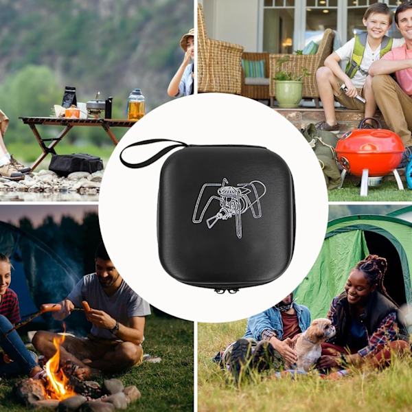 Camping Kogeplade Bærepose, 5x5x3 Tommer Vandtæt & Støvbestandig Opbevaringspose, Bærbar black