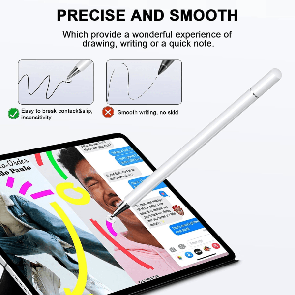 CQBB Stylus Penna för iPad Pekskärm, Android Smartphone Tablet iPhone iPad Samsung Huawei Surface (magnetisk cap)