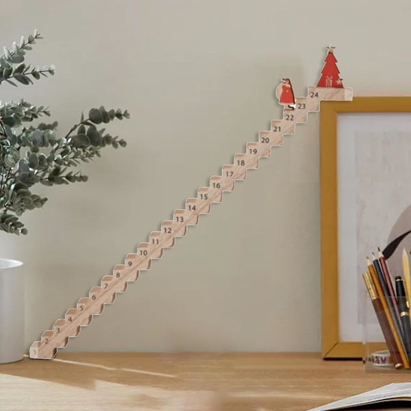 Julemanden Klatrer Op Ad Trapper Nedtællingskalender, Adventskalender 2024, 2 stk 2 pcs
