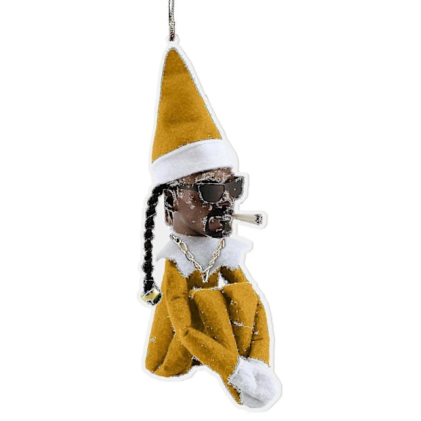 Jultomte leksak bordsdekoration fylld nyår Snoop On A Stoop mjuka miniatyrmodeller 2st-gul-rosa N
