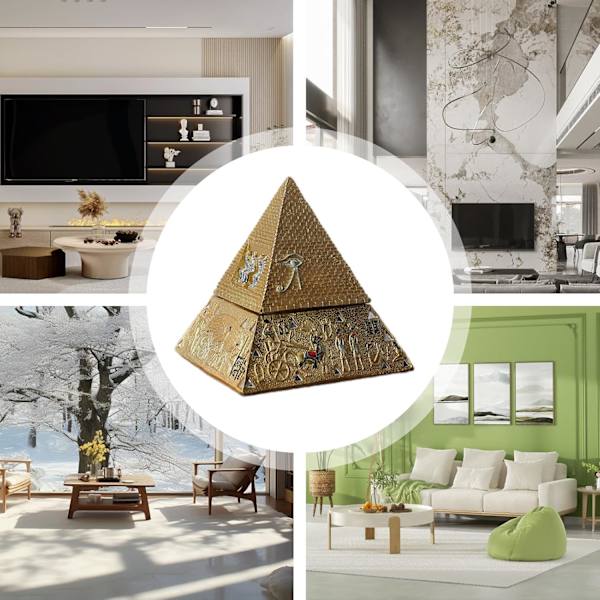 Egyptisk farao staty set | Mumie och sfinx skulpturer | Mytologi inspirerade ornament | Unik hemdekorsamling | Sfinxfigurer E