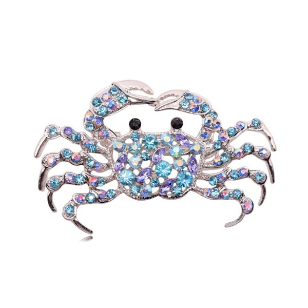 Rhinestone Vacker Krabba Brosch Emalj Brosch Pin Smycken