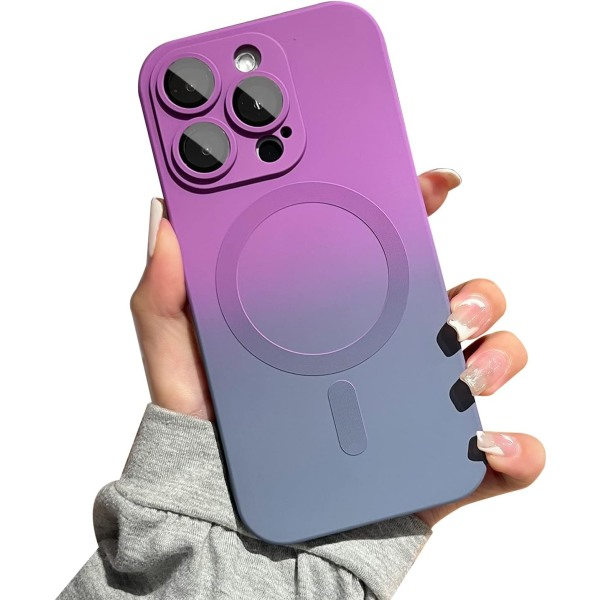 CQBB Magneettinen iPhone12Pro Max -kotelo [yhteensopiva MagSafen kanssa], söpö kotelo gradienttivärillä naisille ja miehille, pehmeä TPU-iskunkestävä kotelo