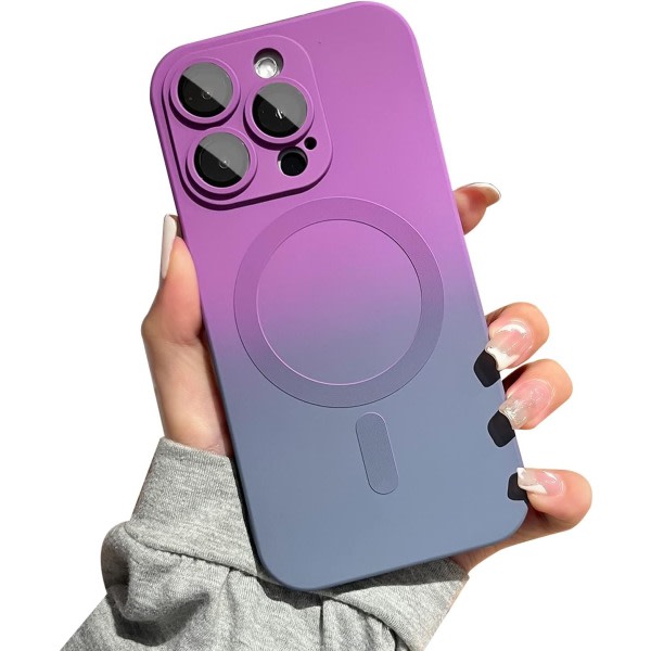 CQBB Magnetiskt iPhone12Pro Max case[kompatibelt med MagSafe], sött case med gradientfärg för kvinnor och män, Mjukt TPU-stötsäkert med case