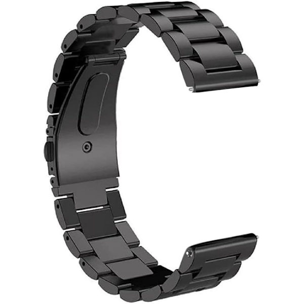 Smart Watch Rem 22mm Rustfrit Stål Armbånd Rem Kompatibel med Apple Huawei Sort Forbrugerelektronik