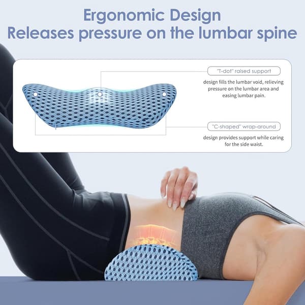 Lændestøttepude, Ergonomisk Memoryskum, Åndbar, Blå