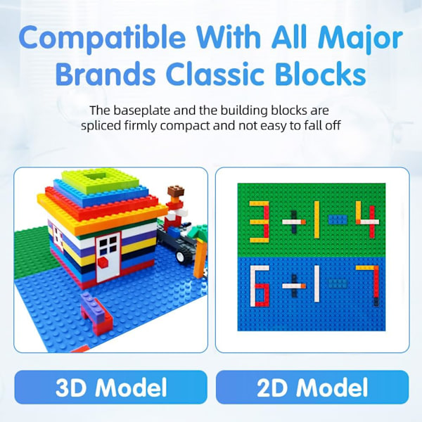 Klassiske baseplader, 6 stk byggeplade rektangulær, 16 x 32 cm byggeplade baseplade, baseplade kompatibel med alle større mærker 6 st rektangulär