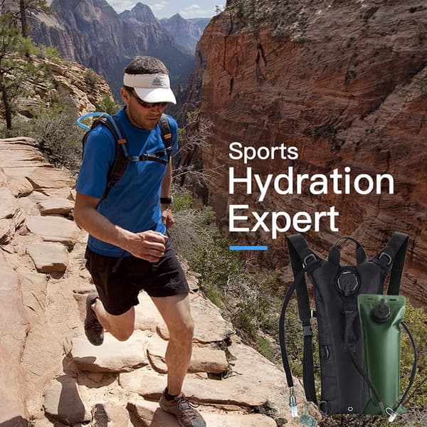Hydration Pack - Hydration Rygsæk - Vandpose - 3L Letvægts Vandtæt Hydration Taske - Gave til Far - Sort - 24x3x46cm
