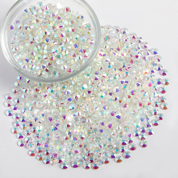 14400 kpl Läpinäkyvät AB-kristallistrassit kynsiin, SS6, 1,9-2,1 mm Transparent AB SS6/14400pcs
