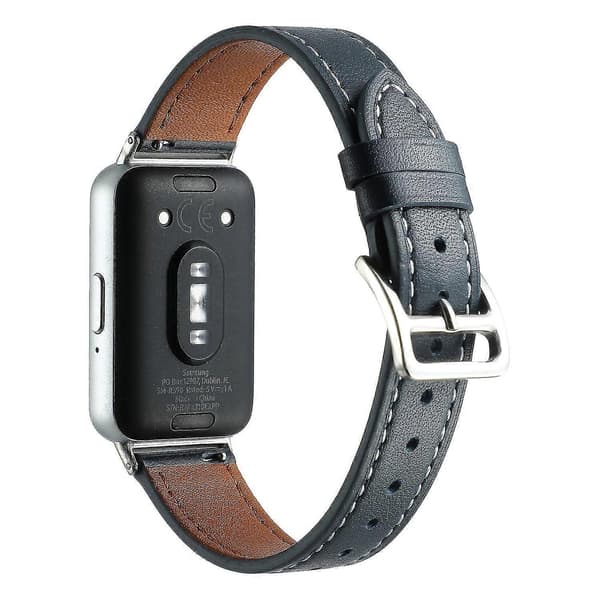 Ægte Læder Urrem Erstatning til Samsung Galaxy Fit3 - Beige Multicolor_ma Multicolor Midnight Blue